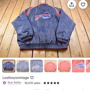 Vintage 1990s Buffalo Bills Reversible Starter Satin Jacket